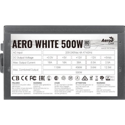     Aerocool ATX 500W AERO WHITE 80+ (AERO WHITE 500) - #8