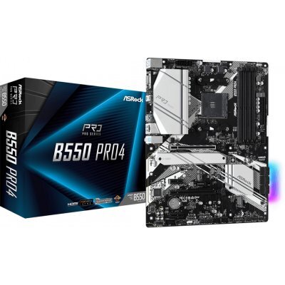 Фото Материнская плата ПК ASRock B550 PRO4 Soc-AM4 AMD B550 4xDDR4 ATX AC`97 8ch(7.1) GbLAN RAID+VGA+HDMI - #4