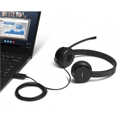 Фото Компьютерная гарнитура Lenovo 100 Stereo USB Headset - #2