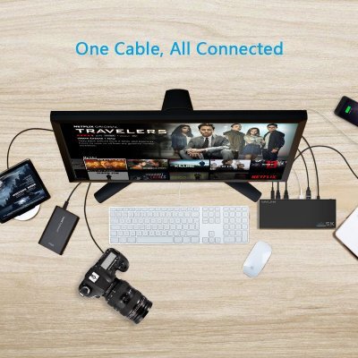 Фото Док-станция для ноутбука WavLink Docking Station USB-C&USB3.0 Ultra 5K(Dual 4K) Universal (WL-UG69DK1) - #2