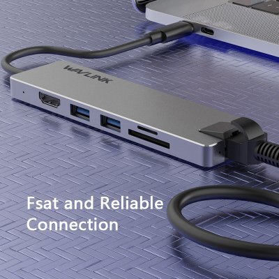 Фото Док-станция для ноутбука WavLink Docking Station USB-C Travel Mini/100W PowerDelivery (WL-UHP3409) - #1