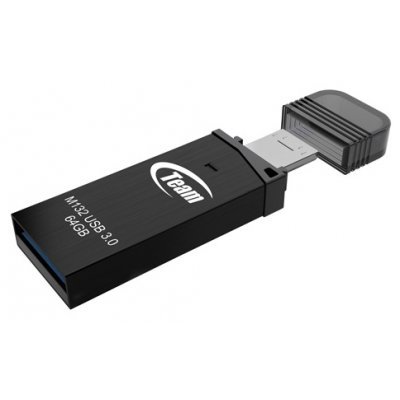    64Gb TEAM M132 Drive USB 3.0, with OTG, Black (765441012813) - #1