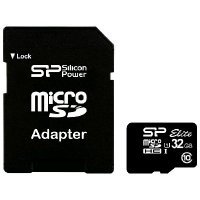 Карта памяти Silicon Power ELITE 32GB microSDHC UHS Class 1 Class 10 + SD adapter