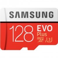   Samsung MicroSDXC 128GB EVO Plus v2 UHS-I U3 + SD Adapter MB-MC128GA