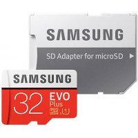   Samsung MicroSDHC 32GB EVO Plus v2 UHS-I U1 + SD Adapter ( (MB-MC32GA/RU)