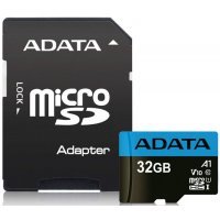 Карта памяти A-Data 32GB microSDHC Class 10 UHS-I A1 100/20 MB/s (SD адаптер) / AUSDH32GUICL10A1-RA1