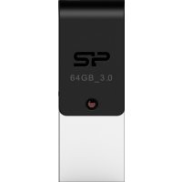 USB накопитель Silicon Power 64Gb Mobile X31 OTG, USB 3.0/MicroUSB, Черный (SP064GBUF3X31V1K)