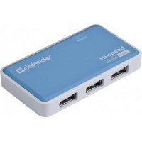 USB концентратор Defender Quadro Power USB2.0, 4порта, блок питания2A