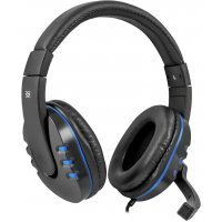 Компьютерная гарнитура Defender Warhead G-160 черный+синий, кабель 2,5 м