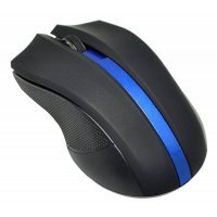 Мышь OKLICK 615MW черный/синий оптическая (1000dpi) беспроводная USB (2but)