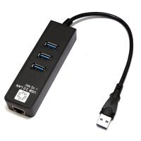 USB  5bites UA3-45-04BK 3*USB3.0 / RJ45 10/100/1000 /