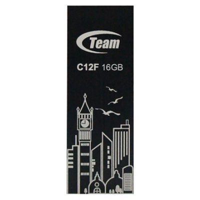  USB   16Gb TEAM C12F Drive, Black (765441008731)