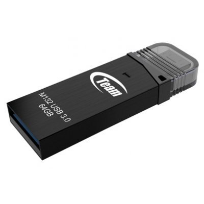    64Gb TEAM M132 Drive USB 3.0, with OTG, Black (765441012813)