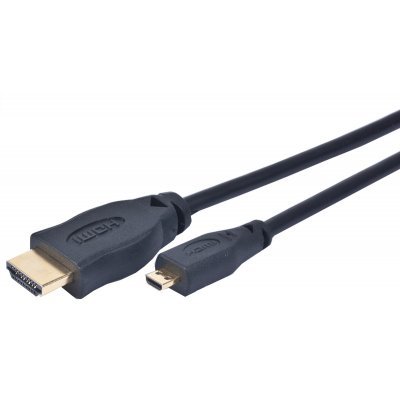 Фото Кабель HDMI to MicroHDMI Gembird/Cablexpert, 1.8м, v1.3, 19M/19M, черный, позол.разъемы, экран, пакет CC-HDMID-6