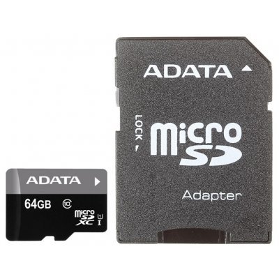    A-Data Premier 64GB microSDXC Class 10 UHS-I U1 + SD adapter