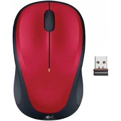   Logitech Wireless Mouse M235 Red-Black USB