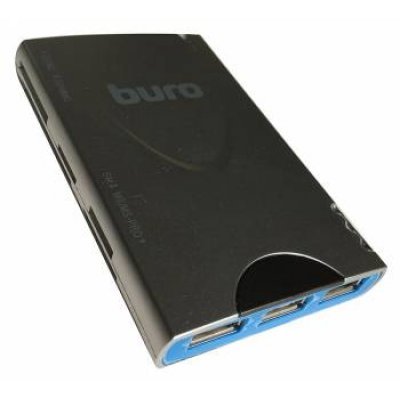 Фото Картридер Buro BU-CR/HUB3-U2.0-1012 серебристый