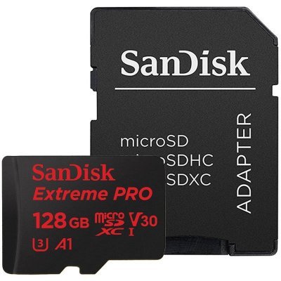    Sandisk 128GB microSDXC Class 10 UHS-I A1 V30 U3 Extreme Pro (SD ) (SDSQXCG-128G-GN6MA)