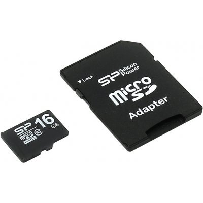    Silicon Power 16Gb microSDHC Class10 SP016GBSTH010V10SP + adapter