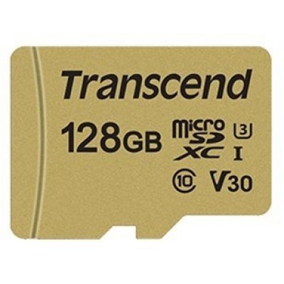    Transcend 128GB microSDXC Class 10 UHS-I U1 V30 TS128GUSD500S