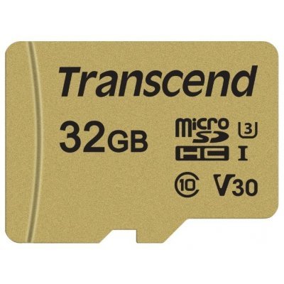    Transcend 32GB microSDXC Class 10 UHS-I U1 V30 TS32GUSD500S