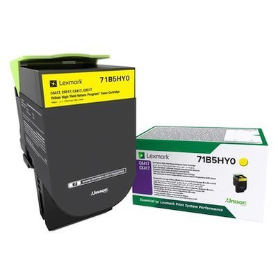 Фото Тонер-картридж для лазерных аппаратов Lexmark 71B5HY0 3500 стр. желтый для CS417dn, CS517de, CX417dn, CX517de
