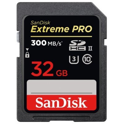    Sandisk SD 32GB SDHC Class 10 UHS-II Extreme Pro, 300 Mb/sec SDSDXPK-032G-GN4IN