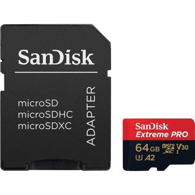    Sandisk 64GB microSDXC Class 10 UHS-I A2 C10 V30 U3 Extreme Pro (SD ) 170MB/s SDSQXCY-064G-GN6MA