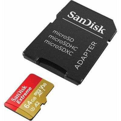    Sandisk 64GB microSDXC Class 10 UHS-I A2 C10 V30 U3 Extreme SDSQXA2-064G-GN6MA