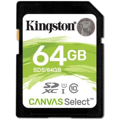    Kingston 64GB SDXC Class 10 UHS-I U1 Canvas Select 80Mb/s (SDS/64GB)