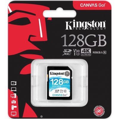    Kingston 128GB SDXC Class 10 UHS-I U3 V30 Canvas Go 45MB/s (SDG/128GB)