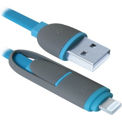   USB Defender USB10-03BP , MicroUSB + Lightning,1