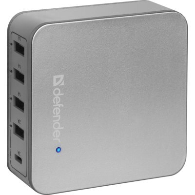 Фото Зарядное устройство Defender UPA-50 8А 4 x USB USB-C серебристый 83538