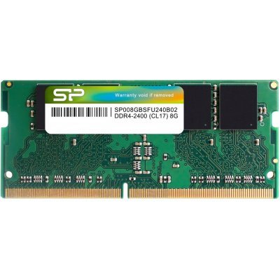 Фото Модуль оперативной памяти ПК Silicon Power 8GB 2400МГц DDR4 CL17 SODIMM 1Gx8 SR SP008GBSFU240B02
