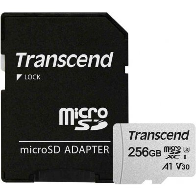    Transcend 256GB microSDXC Class 10 UHS-I U3, V30, A1 TS256GUSD300S-A