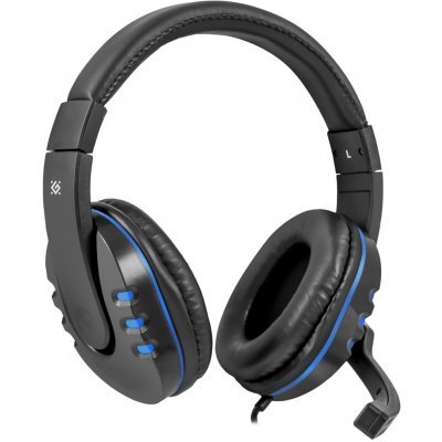 Фото Компьютерная гарнитура Defender Warhead G-160 черный+синий, кабель 2,5 м