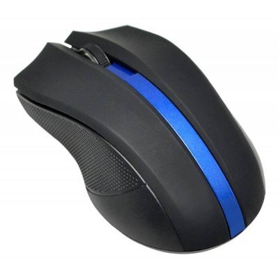 Фото Мышь OKLICK 615MW черный/синий оптическая (1000dpi) беспроводная USB (2but)