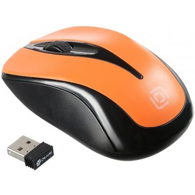 Фото Мышь OKLICK 675MW черный/оранжевый оптическая (800dpi) беспроводная USB (2but)