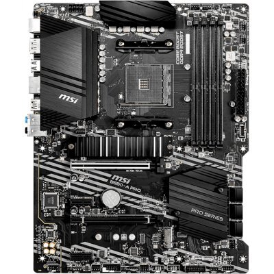Фото Материнская плата ПК MSI B550-A PRO Soc-AM4 AMD B550 4xDDR4 ATX AC`97 8ch(7.1) GbLAN RAID+HDMI+DP