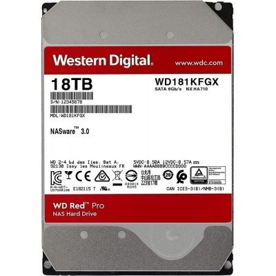 Фото Жесткий диск ПК Western Digital 18Tb WD181KFGX SATA-III NAS Red Pro (7200rpm) 512Mb 3.5"
