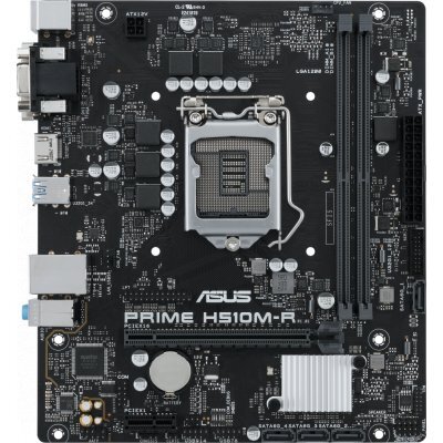 Фото Материнская плата ПК ASUS PRIME H510M-R-SI Soc-1200 Intel H510 2xDDR4 mATX AC`97 8ch(7.1) GbLAN+VGA+DVI+HDMI White Box