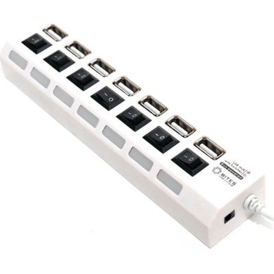  USB  5bites HB27-203PWH  7*USB2.0 /  5-2 / 1M / WHITE