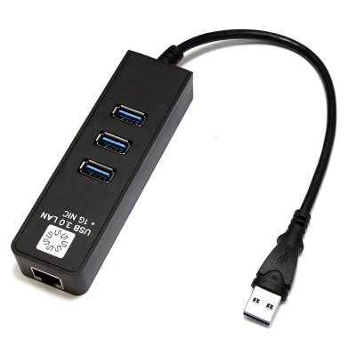 Фото USB концентратор 5bites UA3-45-04BK 3*USB3.0 / RJ45 10/100/1000 Мбит/с