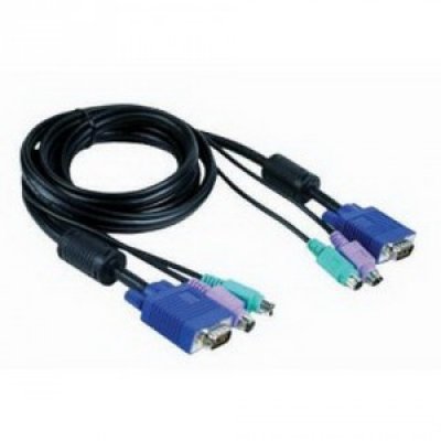   D-Link DKVM-CB3, Cable Kit for DKVM Products, PS/2 keyboard cable, PS/2 mouse cable, Monitor cable, 3m / DKVM-CB3
