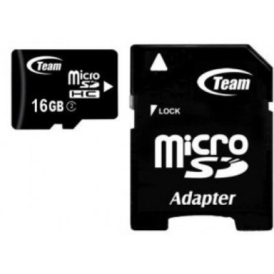    TEAM 16GB microSDHC Class 2 + Adapter